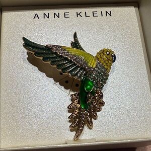 Anne Klein Vibrant Parrot Brooch